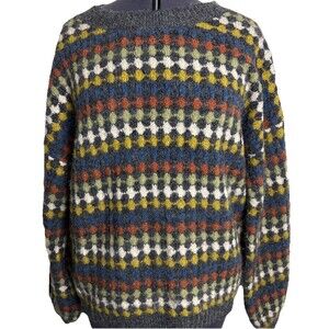 Blu Pepper Abigail Wool Blend Sweater Womens Large Grandpa Retro